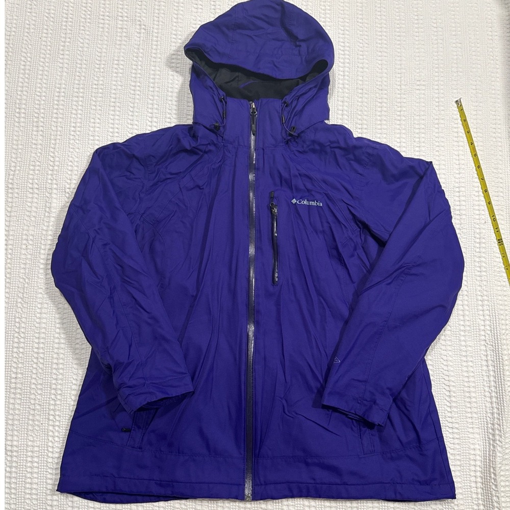 Columbia Interchange Purple Hooded Ski Jacket Shell Womens 2X Waterproof Zip